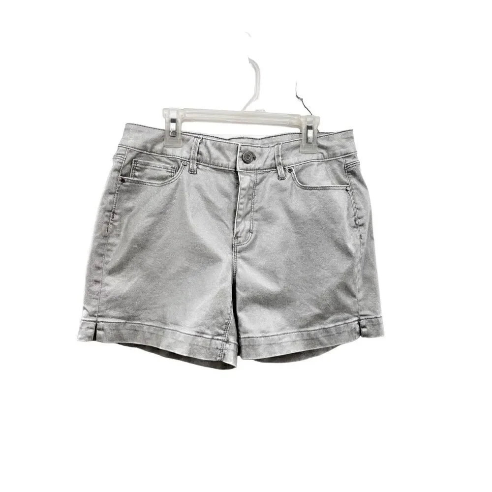 White House black market  Silver short denim shorts cotton blend